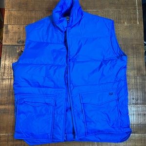 Vintage Ski Daddle Puffer Vest Down Men’s Size Large Blue